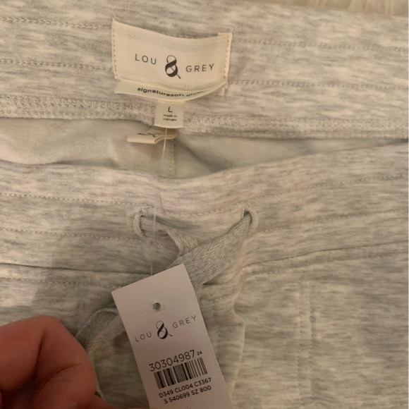 Lou & Grey Supersoft Plush gray fleece lounge pant / sweat pant NEW NWT Size L - Picture 5 of 12
